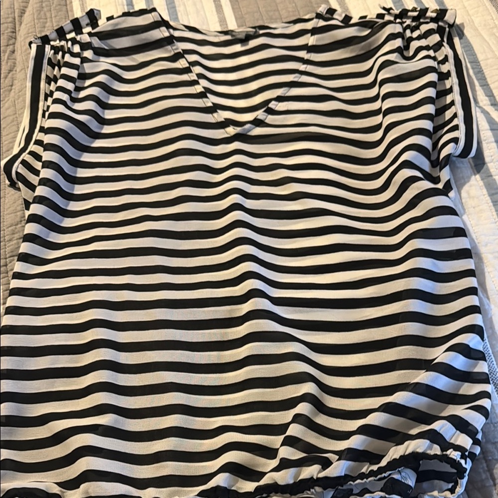 Charlotte Russe Black and White Striped Blouse